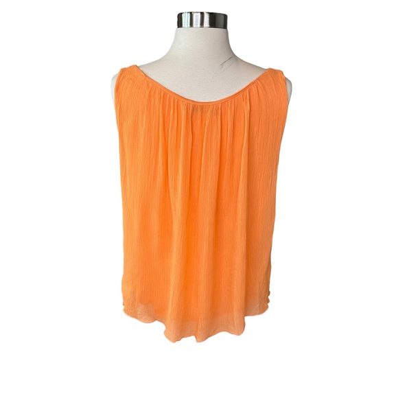 Alice + Olivia Blouse Womens Tank Top Blouse Chiffon Lined Orange Medium - Picture 4 of 7